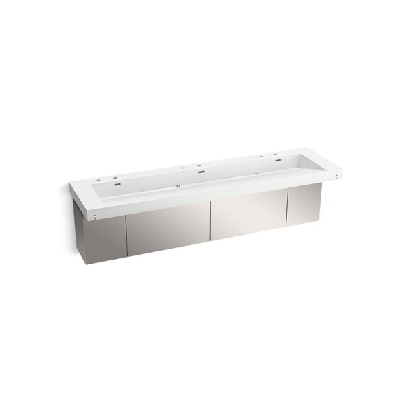Kohler 90In Wall-Mount Trough Lavatory System In Miami White 81033-BSS-KEH - main